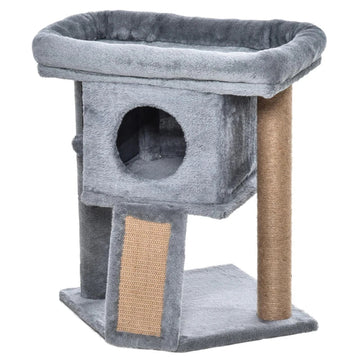 Kattenboom - Krabpaal, speelplek en slaapplek | Kleur: Lichtgrijs | Afmetingen: 40x40x57 cm