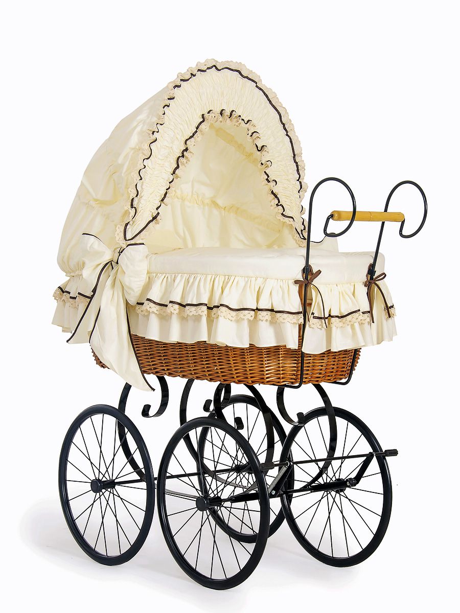 Robust rottingbabystol Emma – handflätad korg – säker och bekväm babyvagga