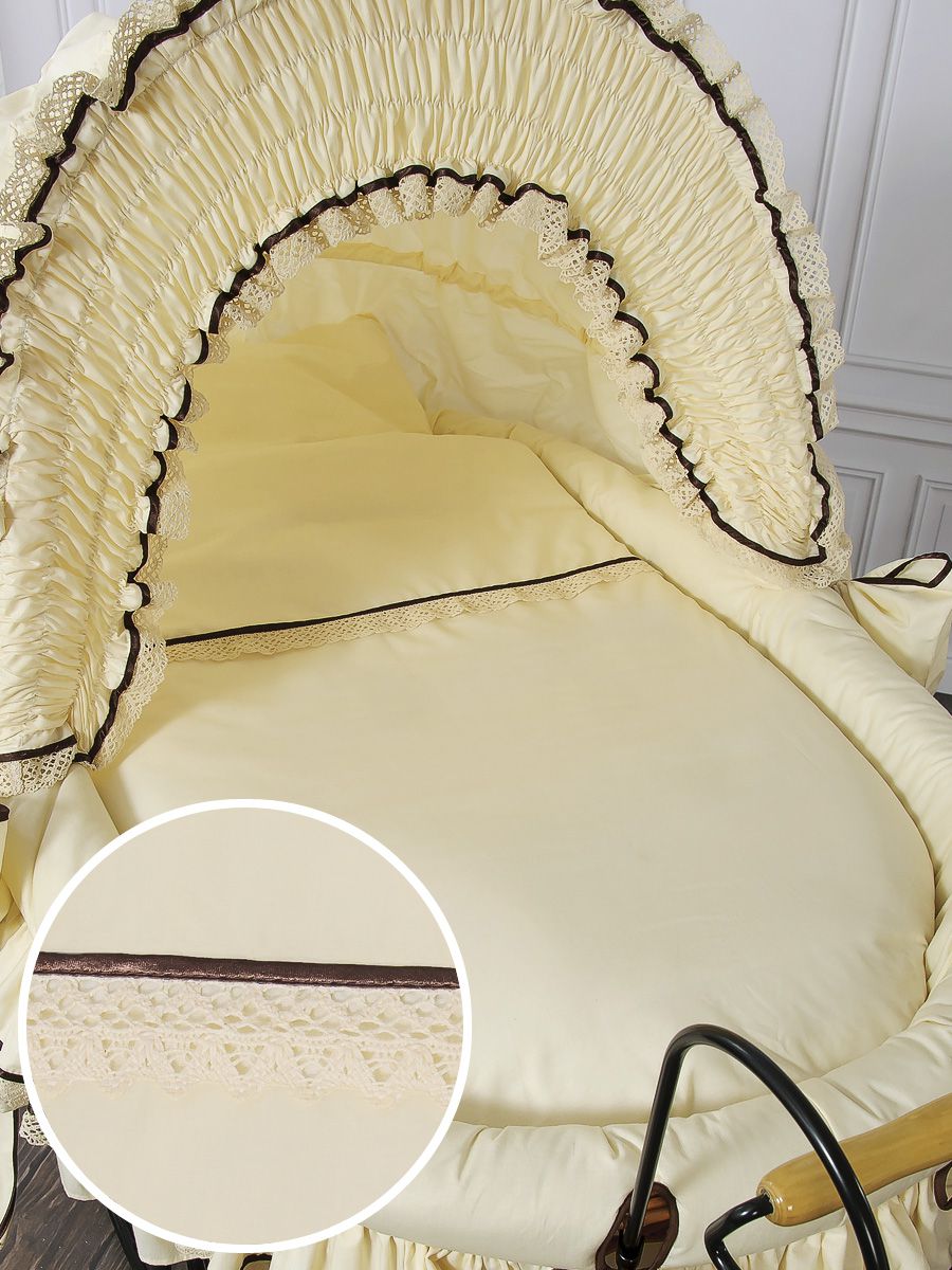 Robust rottingbabystol Emma – handflätad korg – säker och bekväm babyvagga