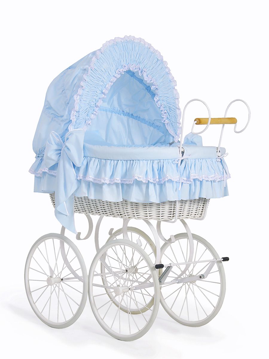 Retro rottingsäng Victoria - Babysäng - Justerbar huva för komfort