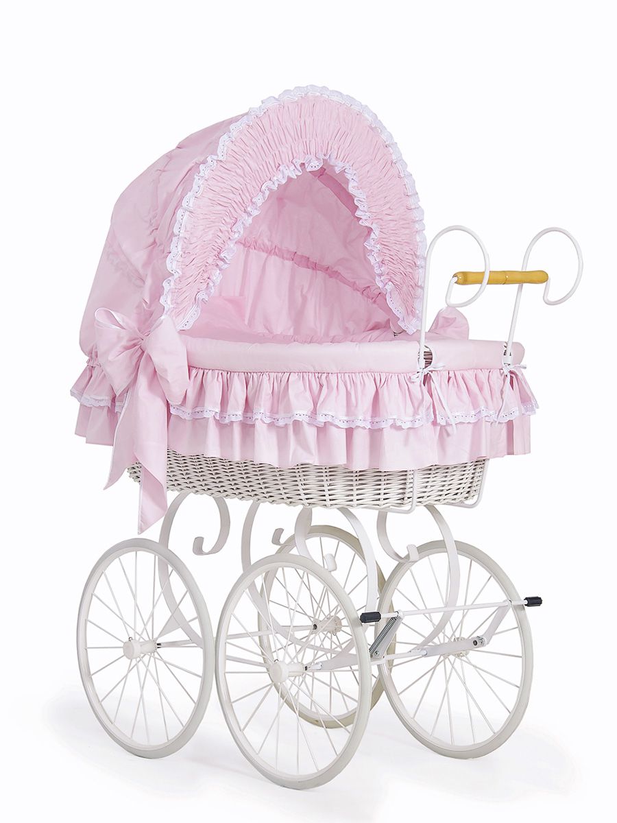 Retro rottingsäng, handvävd barnsäng, hopfällbar och lätt att flytta