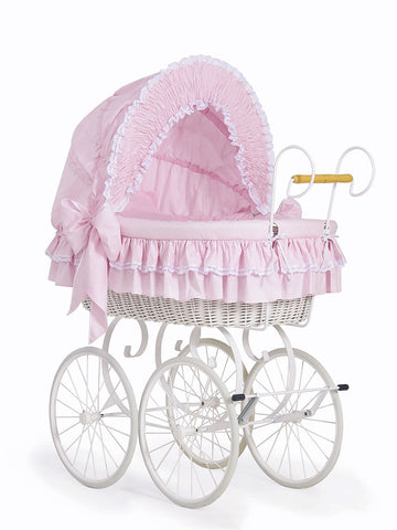 Retro rottingsäng, handvävd barnsäng, hopfällbar och lätt att flytta