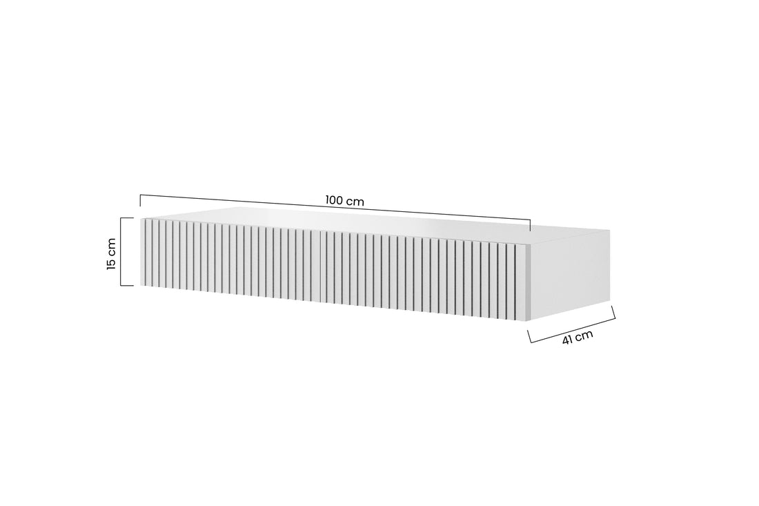 Nicole hangende kaptafel met lades – strak design | Kleur: Mat wit | Maat: 100x15x41 cm