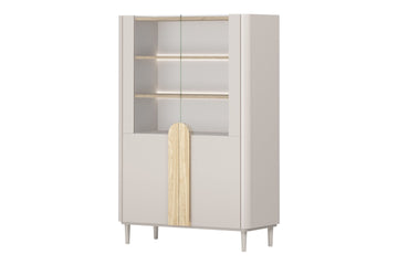 Amilio vitrinekast 100 cm - Vitrine met glazen fronten & stil sluitsysteem | Kleur: Kasjmier,