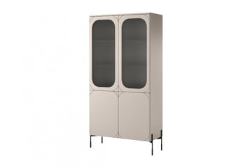 Sonatia vitrinekast 104x200x45 cm - Moderne MDF kast met push to open | Kleur: Kasjmier