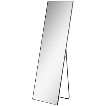 Grote staande spiegel - Wandspiegel | Kleur: Zwart | Afmetingen: 50x2x161,5 cm