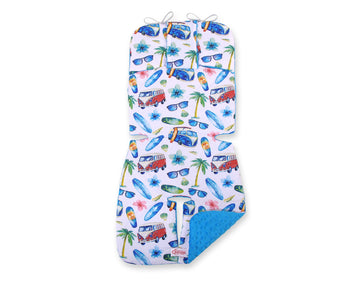 Dubbelsidig barnvagnsinlägg - barnvagnsmatta - extra mjuk och bekväm, bomull/minky fleece