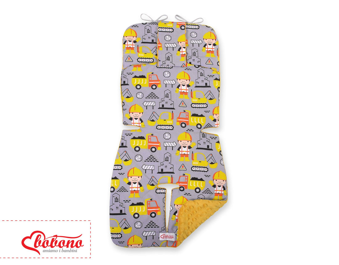 Dubbelsidig barnvagnsinlägg, barnvagnsmatta, extra mjuk och bekväm, 100 % bomull, BOBONO