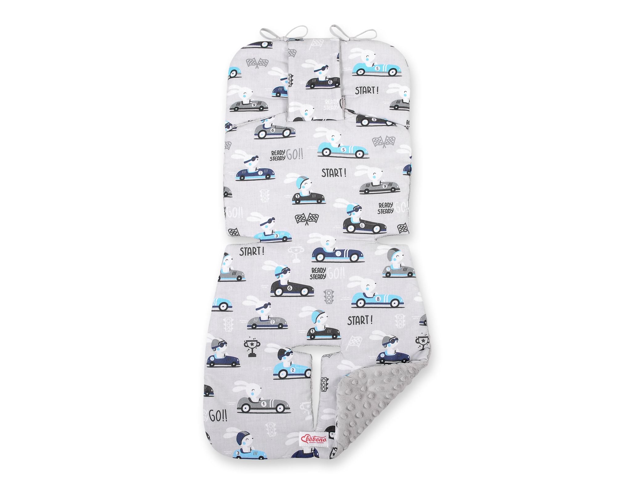 Dubbelsidig barnvagnsinsats, barnvagnsmatta, extra mjuk och bekväm – bomull och minkyfleece