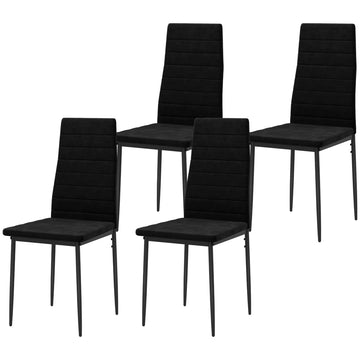 4 eetkamerstoelen zonder armleuningen - Zwart | Kleur: Zwart | Afmetingen: 41x50x97 cm