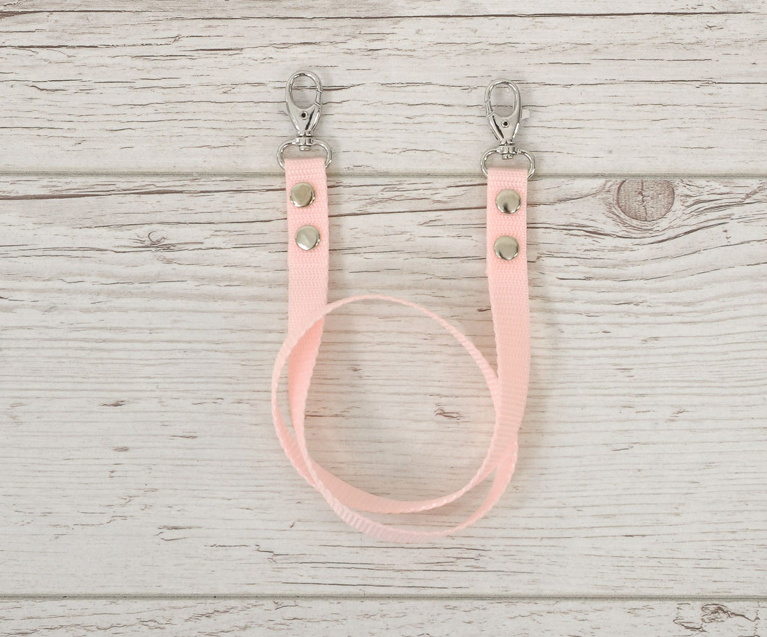 Klibbhäststyglar - grimliner - lätta att fästa, slitstarkt band, puderrosa