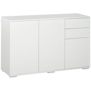 Sideboard - Dressoir met push-to-open | Kleur: Hoogglans wit | Afmetingen: 117x36x74 cm