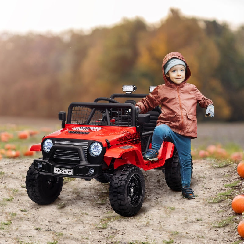 12V Elektro-Kinderauto mit 2 Motoren - Rot | Farbe: Rot | Abmessungen: 67x109x68,5 cm