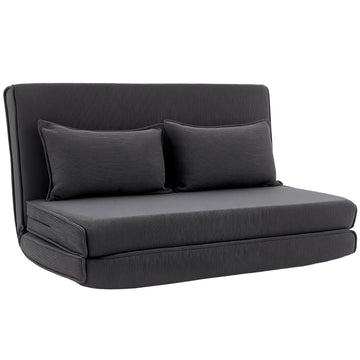 Bodenstoel met rugleuning en slaapfunctie | Kleur: Donkergrijs | Afmetingen: 135x88x74 cm