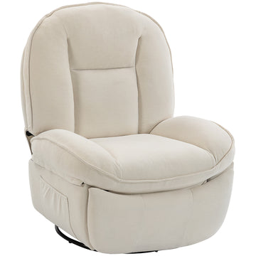 Relaxfauteuil - draaibare schommel- en ligstoel | Kleur: Cremewit | Afmetingen: 93x91x104 cm