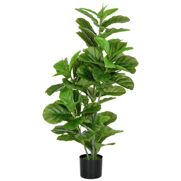 Kunstmatige Ficusplant 110 cm met 90 bladeren en pot | Kleur: Groen