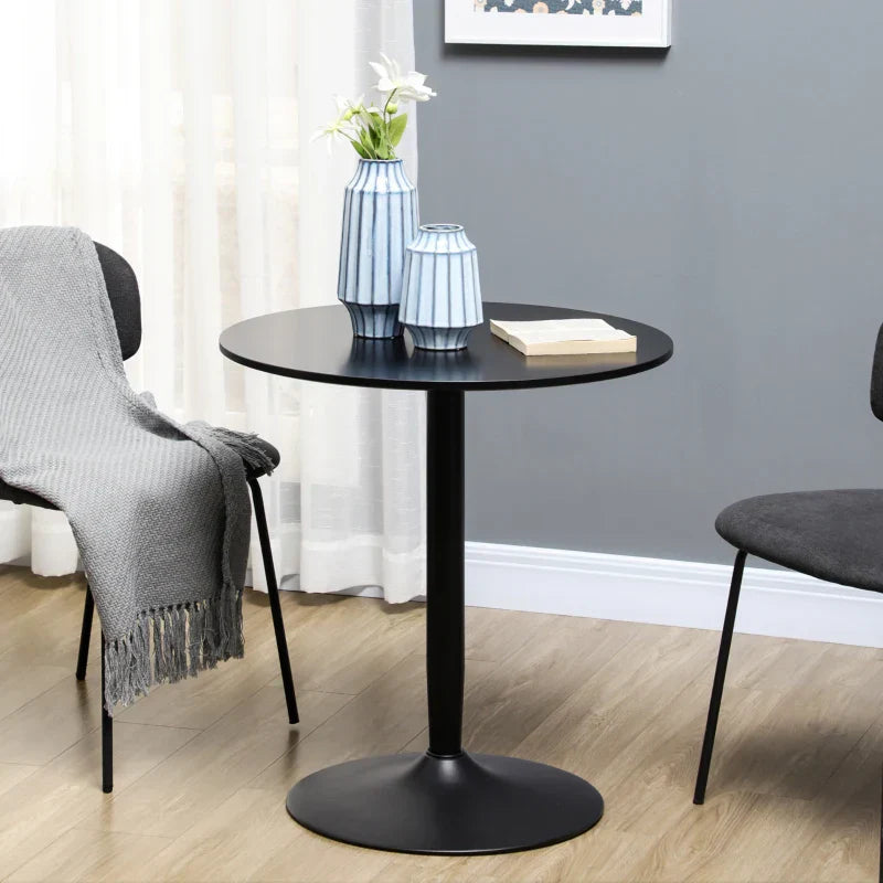 Ronde eettafel voor 2 personen | Kleur: Zwart | Afmetingen: 70x70x75 cm