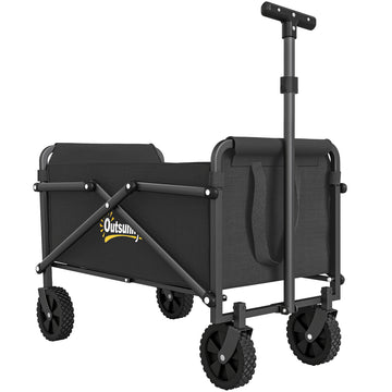 Opvouwbare bolderkar handwagen 60 kg | Kleur: Zwart | Afmetingen: 40x64x60-84 cm