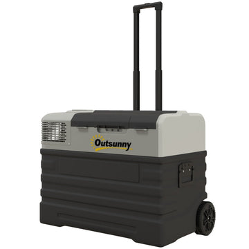 Compressor koelbox 56L - Draagbare autokoelkast | Kleur: Zwart+Grijs | Afmetingen: 43x69x54 cm