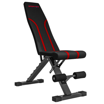 Opklapbare fitnessbank - verstelbare halterbank | Kleur: Zwart | Afmetingen: 35x82x107 cm