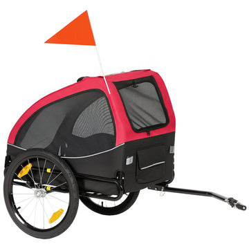 Hondenfietskar voor honden tot 20 kg | Kleur: Rood | Afmetingen: 70x138x89 cm
