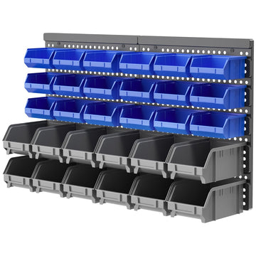 Werkplaatsorganizer 30 bakken klein materiaal | Kleur: Blauw/grijs | Afmetingen: 18x37.5x63 cm