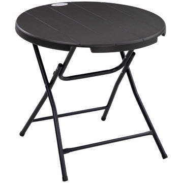 Ronde klaptafel voor buiten voor 4 personen | Kleur: Donkergrijs | Afmetingen: 80x80x73 cm