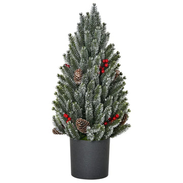 Kunstkerstboom 50 cm met sneeuw | Kleur: Groen | Afmetingen: 27x27x47 cm