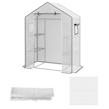 Vervangend kasfolie - UV-beschermende kasafdekking | Kleur: Wit | Afmetingen: 73x140x190 cm