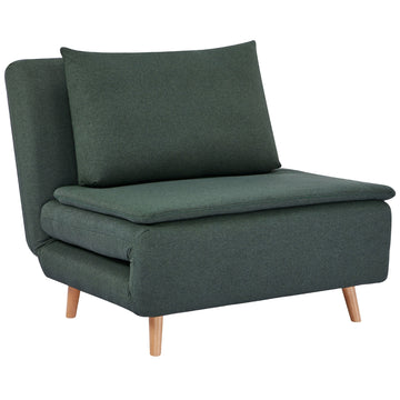 3-in-1 Slaapbank met verstelbare rugleuning | Kleur: Groen | Afmetingen: 95x90x80 cm
