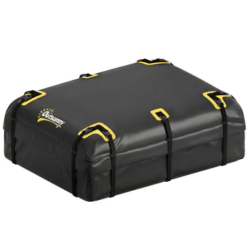 Opvouwbare dakbagagebox 594 L, waterdicht | Kleur: Zwart+Geel | Afmetingen: 100x132x45 cm