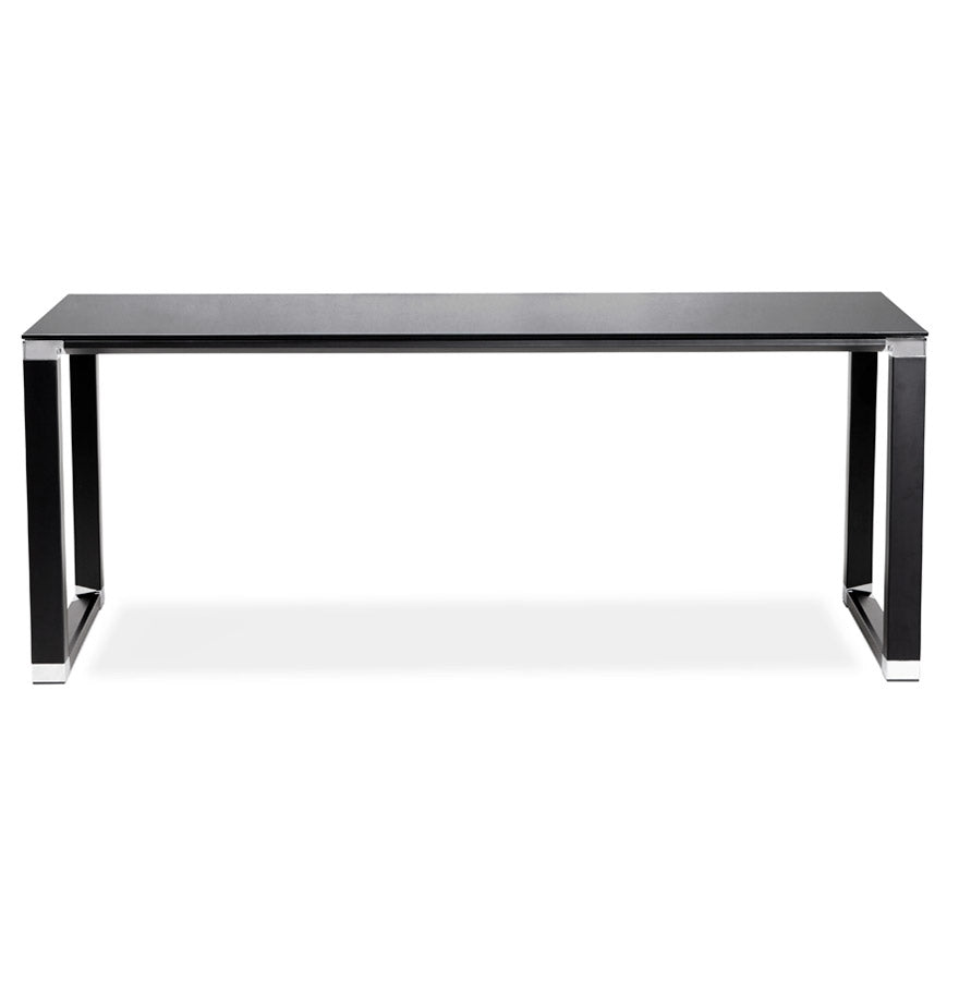 Elegante Executive Desk - Managementbureau - 12mm Zwart Glasblad, Ruime Werkruimte