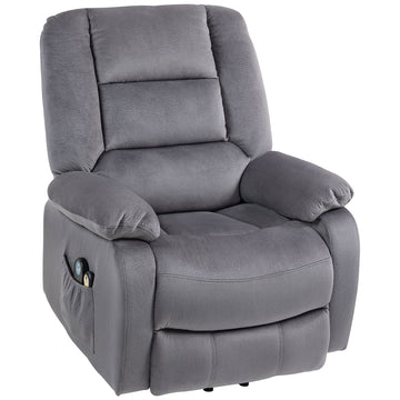 Tv-fauteuil met sta-op-hulp, massage, warmte | Kleur: Grijs | Afmetingen: 90x93x110 cm