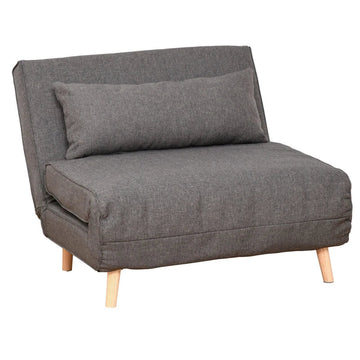 Eenpersoons slaapbank - Verstelbare fauteuil en bed | Kleur: Grijs | Afmetingen: 95x95x80 cm