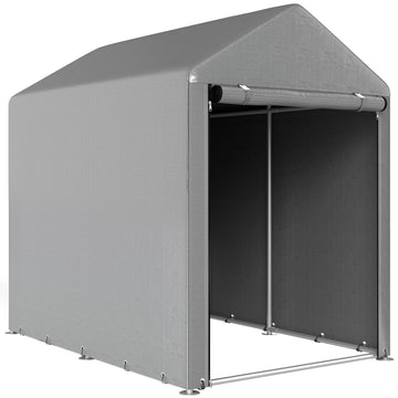 Tuinschuur opslagtent met stalen frame | Kleur: Lichtgrijs | Afmetingen: 120x179x165 cm