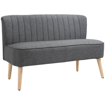 2-zitsbank grijs, linnenlook, 117 cm | Kleur: Grijs | Afmetingen: 117x56,5x77 cm