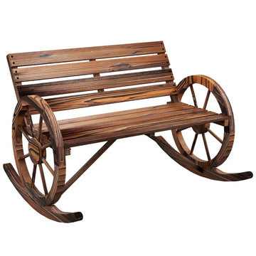 Houten schommelbank voor 2 personen | Kleur: Verkoold | Afmetingen: 88x105x74 cm