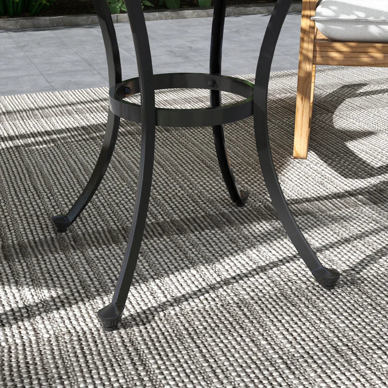 Ronde tuintafel van gietaluminium - Zwart | Kleur: Zwart | Afmetingen: 60x60x53 cm