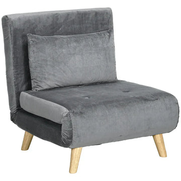 Slaapstoel - 2-in-1 fauteuil en bed | Kleur: Grijs | Afmetingen: 78x72x79 cm