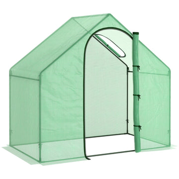 Foliekas - Tomatenkas met raam en deur | Kleur: Groen | Afmetingen: 100x180x168 cm