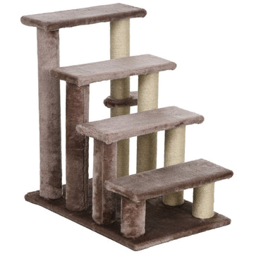 Kattenboom met trap - Krabpaal voor katten | Kleur: Bruin | Afmetingen: 40x60x64 cm