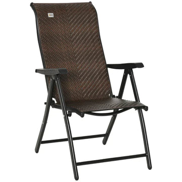 Opvouwbare ligstoel - Verstelbare loungestoel | Kleur: Bruin+Zwart | Afmetingen: 71x58x111 cm