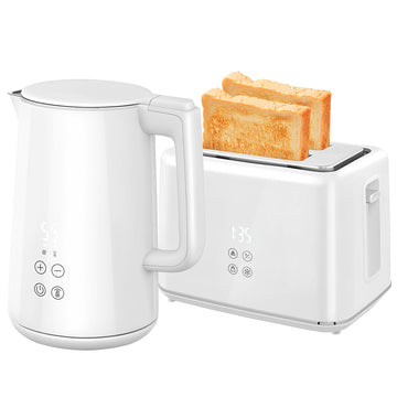 Keukenset met waterkoker en broodrooster | Kleur: Wit