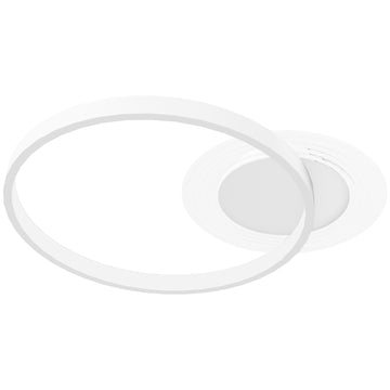 LED plafondlamp met twee ringen | Kleur: Wit | Afmetingen: 40x50x7,4 cm
