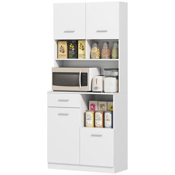 Keukenkast buffetkast met softclose deuren | Kleur: Wit | Afmetingen: 80x35x180 cm
