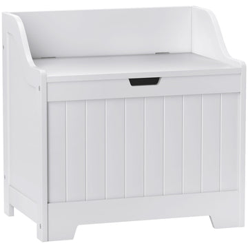 Opbergkist met deksel - Houten opbergbox | Kleur: Wit | Afmetingen: 56,5x38x56 cm