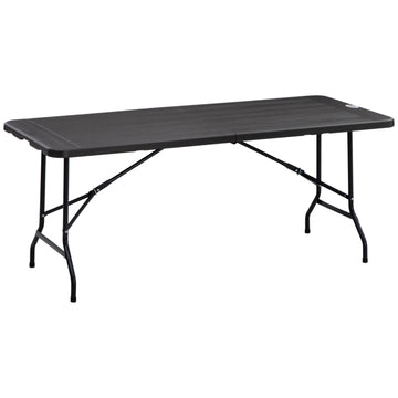Inklapbare tuintafel voor 6 personen | Kleur: Donkergrijs | Afmetingen: 75,5x180x73 cm