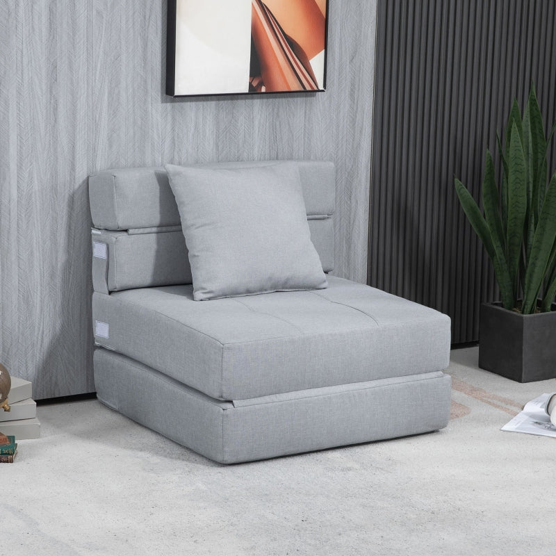 Relaxstoel met slaapfunctie - Slaapstoel | Kleur: Lichtgrijs | Afmetingen: 70x70x61 cm