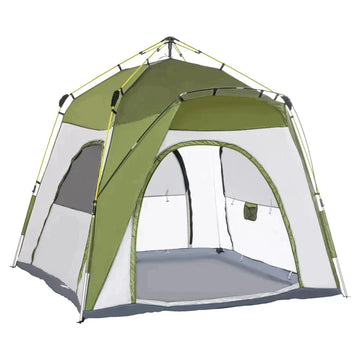 Pop-up tent 5 personen | Kleur: Militairgroen/grijs | Afmetingen: 240x240x195 cm