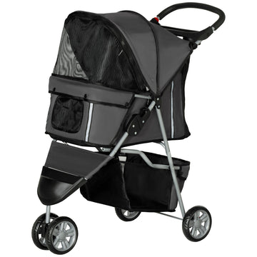 Hondenbuggy - Opvouwbaar, veilig, tot 10 kg | Kleur: Grijs | Afmetingen: 45x75x97 cm